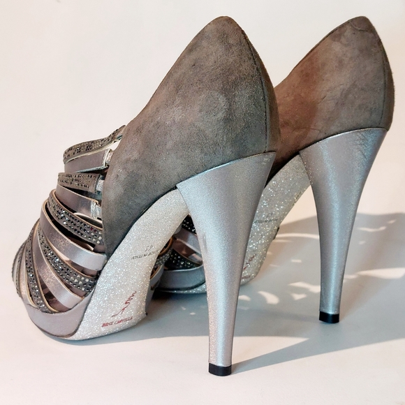 René Caovilla silver swarowski crystal embellished cage pumps, EU41 - Picture 6 of 17